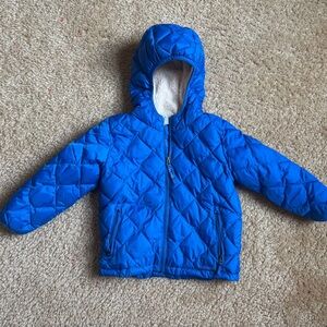 L.L. Bean Blue Quilted Jacket with Cream Lining